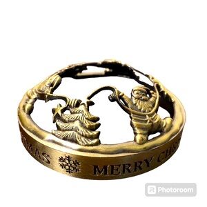 Merry Christmas Santa Candle Jar Topper Retro Cottagecore Home Holiday Decor